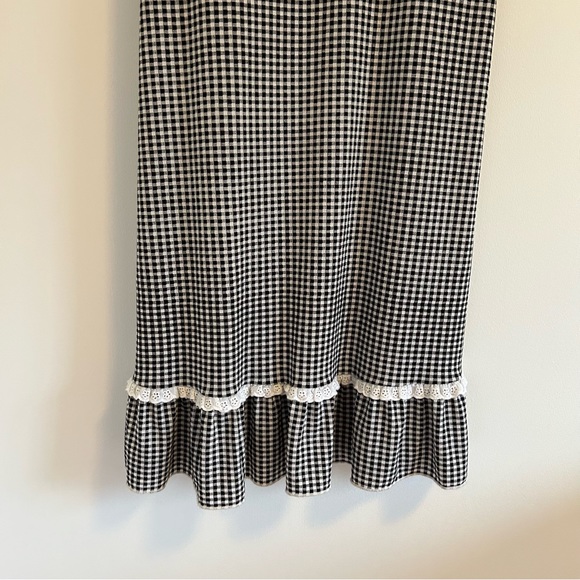 Vintage Gingham Coastal Cowgirl Cottagecore Ruffle Mini Dress Women’s Size Small - Picture 3 of 11